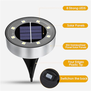 Luz de pavimento solar para exteriores, lámpara de luz Led impermeable, Patio, entrada, paso, pasarela, disco de césped, camino de tierra, luz de jardín - Product Image 2