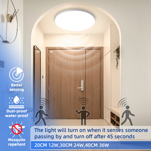 مصباح سقف LED حديث بقوة 18 واط مع مستشعر حركة بالأشعة تحت الحمراء، 6500 كلفن، IP66، تيار متردد 85-265 فولت، لوحة أكريليك للغرف - Product Image 5