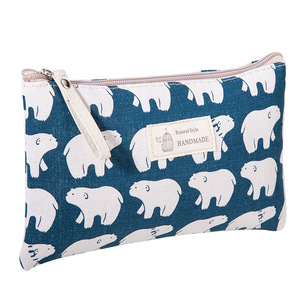 <span class=keywords><strong>Sac</strong></span> cosmétique en toile écologique élégant pour femmes, portable et multifonctionnel pour le rangement des articles de toilette avec fermeture à glissière - Product Image 4