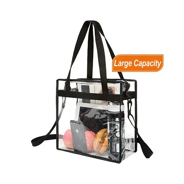 Amazon Best Seller New Trendy Clear Bags Transparent Tote Bag Women Hand Shopper Bag with Adjustable Strap