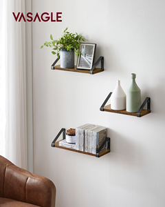 <span class=keywords><strong>VASAGLE</strong></span> <span class=keywords><strong>Étagère</strong></span>s murales flottantes en bois de style industriel, lot de 3, support de présentation stable pour salon, salle de bain, cuisine - Product Image 2