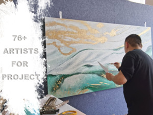 Cuadro de Paisaje Pintado a Mano, Gran Lienzo Colorido <span class=keywords><strong>para</strong></span> Decoración de <span class=keywords><strong>Comedor</strong></span>, Sala de Estar <span class=keywords><strong>y</strong></span> Hogar - Product Image 4