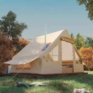 12 mét vuông Inflatable glamping lều 4 mùa không thấm nước Windproof ngoài trời Blow-up Lều sang trọng cabin lều