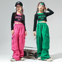 Groupe de danse Hip Hop pour filles, haut tendance, pantalon cargo violet, tenues de danse de rue pour enfants, vêtements de rue pour enfants, groupe de jazz pour filles