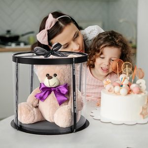 Contenedores Redondos y Cuadrados Transparentes de Plástico PET para Pasteles Navideños, Cajas de Plástico para Panadería y Cumpleaños - Product Image 6