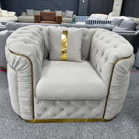 Ensemble de canapés de salon en tissu de style Chesterfield italien de luxe