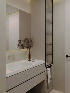 Modern Urban Style High-end Solid Wood Single Wall Mounted Bathroom Vanity with Smart Mirror - Product Image 5