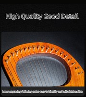 2023 High Quality Beautiful Pattern OEM Stringed Instrument Fir Wood 16 Strings Classic Lyre Harp Elegant Designing