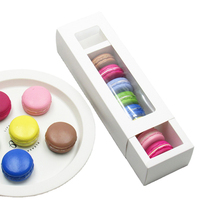 Boîtes d'emballage alimentaire en papier de haute qualité, prix d'usine, jetables, en papier kraft, pour poulet frit, gâteaux, macarons, avec fenêtre