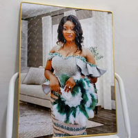 Afrique pas cher ruban femmes adhésif mdf sublimation cadre photo bloc plaque pour encadrement photo avec garniture brillante