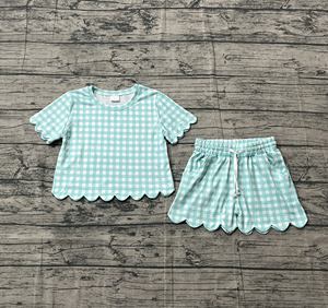 Conjunto de Ropa de Dos Piezas para Bebés Niñas, Diseño Personalizado, Fabricación Profesional OEM, Sin Mangas, Poliéster, Estampado a Cuadros Negros, Suave para el Verano - Product Image 5
