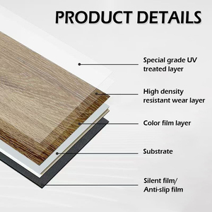 Pisos Laminados <span class=keywords><strong>de</strong></span> PVC <span class=keywords><strong>de</strong></span> Fácil Instalación, Resistentes al Agua, con Capa <span class=keywords><strong>de</strong></span> Desgaste, Pisos Flotantes LVT, Tablones <span class=keywords><strong>de</strong></span> Vinilo SPC con Sistema <span class=keywords><strong>de</strong></span> Clic - Product Image 2