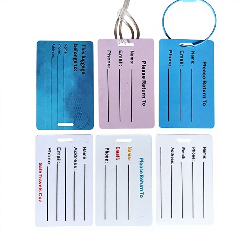 NO Minimum Waterproof Hard Plastic Digital Printing Luggage Tag with Transparent Strap Travel ID & Writable Contact Information