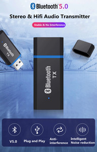 TX3 Mini <span class=keywords><strong>USB</strong></span> + <span class=keywords><strong>AUX</strong></span> Dual Trasmettitore Bluetooth 5.0 adattatore audio senza batteria per Computer TV ecc. - Product Image 2