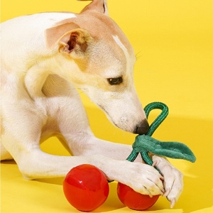 Jouet pour <span class=keywords><strong>chien</strong></span> en forme de <span class=keywords><strong>cerise</strong></span>, en nylon résistant aux morsures, pour tirer la corde, jouet interactif à mâcher pour chiens - Product Image 4