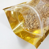Custom Gold Clear Window Aluminiumfolie Zak Met Rits Vochtbestendige Staande Zak Voor Voedsel Verpakking