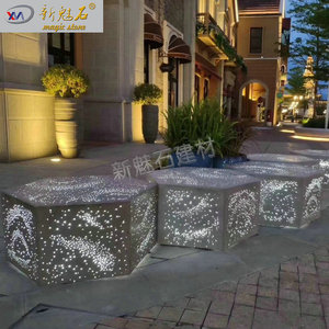 Nuevo Banco de Hormigón Translúcido Magic Stone XMS-TGSN, Iluminación Exterior, Asientos Decorativos - Product Image 2