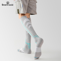 Chaussettes de snowboard chaudes en laine mérinos épaisse de haute qualité Chaussettes de ski thermiques antibactériennes personnalisées pour hommes sur le genou