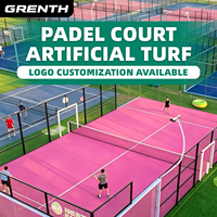 Gazon artificiel pour padel, logo personnalisé, terrain de padel 15 mm 12 mm bleu vert, gazon de tennis padel avec lignes blanches intégrées, résistant aux UV, gazon synthétique