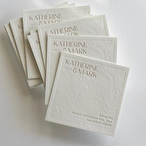 <span class=keywords><strong>Carte</strong></span> d'invitation <span class=keywords><strong>de</strong></span> <span class=keywords><strong>mariage</strong></span> en papier coton épais 800g, couleur ivoire, avec logo personnalisé, impression offset, <span class=keywords><strong>texte</strong></span> en relief - Product Image 3