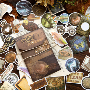 Material Vintage mano cuenta decoración Base papel mensaje Collage 6 modelos 80 unids/pack serie de poesía pegatinas decorativas Decoración - Product Image 4