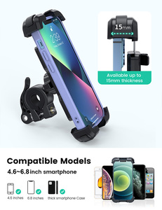<span class=keywords><strong>Support</strong></span> de téléphone pour vélo Lamicall BP08 à dégagement rapide, verrouillage de sécurité, <span class=keywords><strong>support</strong></span> de téléphone pour vélo, <span class=keywords><strong>support</strong></span> de téléphone réglable à 360 degrés, guidon de vélo, 6,8 pouces - Product Image 2