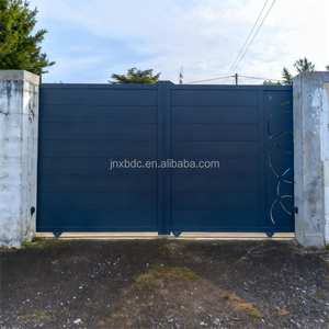 Yüksek gizlilik alüminyum alaşımlı giriş kapısı siyah kaplama paneli çit kapı tek çift kapı kilidi ile Rustproof giriş kapısı - Product Image 1