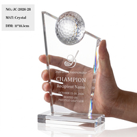 Trophée de golf personnalisé en cristal – Gravure sur mesure pour le gagnant du coup de golf parfait – Récompense professionnelle pour les tournois de club