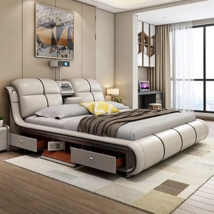 Commercio all'ingrosso multifunzionale letto in pelle 1.8m moderno minimalista doppio letto in pelle Art 1.5m camera da letto mobili - Product Image 2