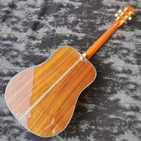 Guitare acoustique en bois de koa massif avec incrustation d'arbre de vie en nacre, corps Dreadnought D de 41 pouces, touche en ébène, bordure en nacre