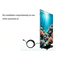 Écran d'affichage numérique commercial LED portable et mobile à trois volets, résolution 8K HDR10+, étanche IP65, garantie de 3 ans, support au sol