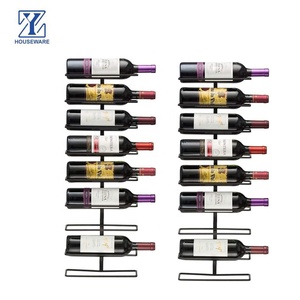 Home Decorative Wall Mounted Hanging Metal Wine Holder Bottles Storage Rack