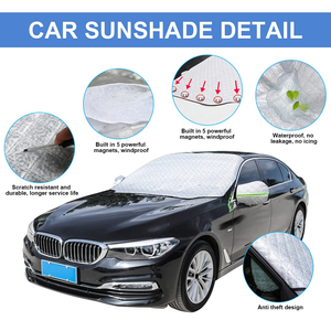 Funda Protectora para Parabrisas de Camioneta, Impermeable y Resistente a la Nieve, 6 Capas Gruesas, Diseño Magnético de Hierro de 4 Mil, 99% UV/90% IR, con Descuento - Product Image 4