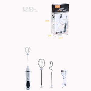 Mélangeur 3-en-1 KLH111 en gros, machine à mousse de lait détachable avec cafetière à vitesse réglable, ensemble mousseur automatique USB - Product Image 2