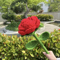 Rose géante classique en crochet à la main, fleur éternelle, décoration pour la Saint-Valentin, fête des mères