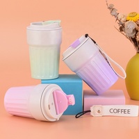 Tasses à café isothermes classiques carrées en acier inoxydable imprimées sur mesure 400 ml, gobelet de voyage à double paroi avec couvercle, tasse de bureau sans BPA