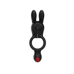 Anillo Vibrador de Doble Aro de 7 Velocidades con Diseño de Conejito y Revestimiento de Silicona para el Placer Íntimo Compartido - Product Image 3