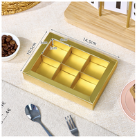 Boîte cadeau de luxe pour chocolats avec couvercle coulissant transparent, base dorée, ensembles de bonbons avec options de 2, 4, 6, 8 ou 12 compartiments