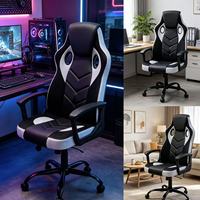Chaise de bureau pivotante en cuir de haute qualité, design unique, réglable, chaise de jeu avec appui-tête