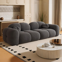 Ensemble de canapé sectionnel inclinable capitonné compact JJY-053, deux places, design moderne, tissu rembourré en éponge, style crème, vente en gros