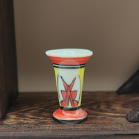 Jarrón de Cerámica Pintado a Mano en Miniatura 1:12 para Casa de Muñecas, Micro Arreglo Floral, Decoración, Jardín de Hadas, Regalo Artesanal