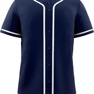 Mens Baseball Jersey Blank Plain Button Down Shirts Short Sleeve Hip Hop Hipster Active Team Sports Uniforms S-XXXL - Product Image 4