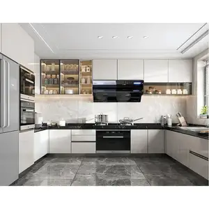 Toptan fiyat özelleştirilmiş konut modüler mutfak dolapları evler için Modern yüksek kaliteli mutfak dolapları