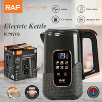 Bouilloire électrique multifonction RAF 2.0L R.7997B 1355W avec modes de cuisson pour lait, thé aux fruits, miel, thé vert, café et panneau de commande numérique