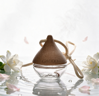 Diffuseur de parfum pour voiture en verre sérigraphié de forme unique, 5 ml, avec bouchon métallique pour l'application de parfum