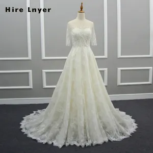 Aster Custom Made Button Up Half Sleeve Lace Wedding Dress Vestidos De Renda Online Shop China A-line Bridal Gowns Mariage