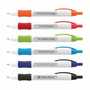 Bolígrafo Publicitario Promocional de Plástico con 6 Mensajes Giratorios, Empuñadura de Goma, Logotipo y Color Personalizados, Duradero - Product Image 1