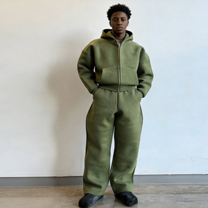 <span class=keywords><strong>Tuta</strong></span> Sportiva Oversize da <span class=keywords><strong>Uomo</strong></span>, Comoda e Larga, con Felpa con Cappuccio e <span class=keywords><strong>Pantaloni</strong></span>, Personalizzabile, con Zip, Stile Streetwear Pesante - Product Image 2