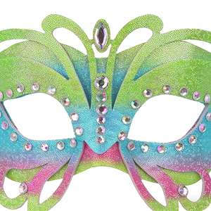 Pegatinas de ojos de mariposa con degradado de arcoíris y diamantes de imitación AB, ideales para diversos eventos de disfraces. - Product Image 4