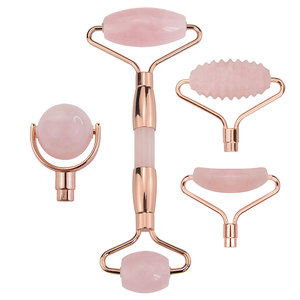 Nuova tendenza bellezza cura della pelle toolfai da te staccabile al quarzo rosa viso <span class=keywords><strong>rullo</strong></span> <span class=keywords><strong>rullo</strong></span> <span class=keywords><strong>di</strong></span> <span class=keywords><strong>giada</strong></span> <span class=keywords><strong>Set</strong></span> - Product Image 1